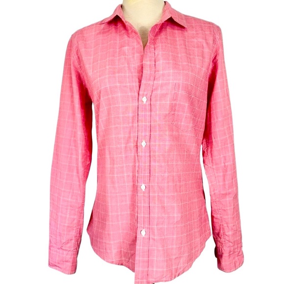 Frank & Eileen Tops - Frank & Eileen Barry Pink White Check Plaid Cotton Button Down Shirt Medium USA